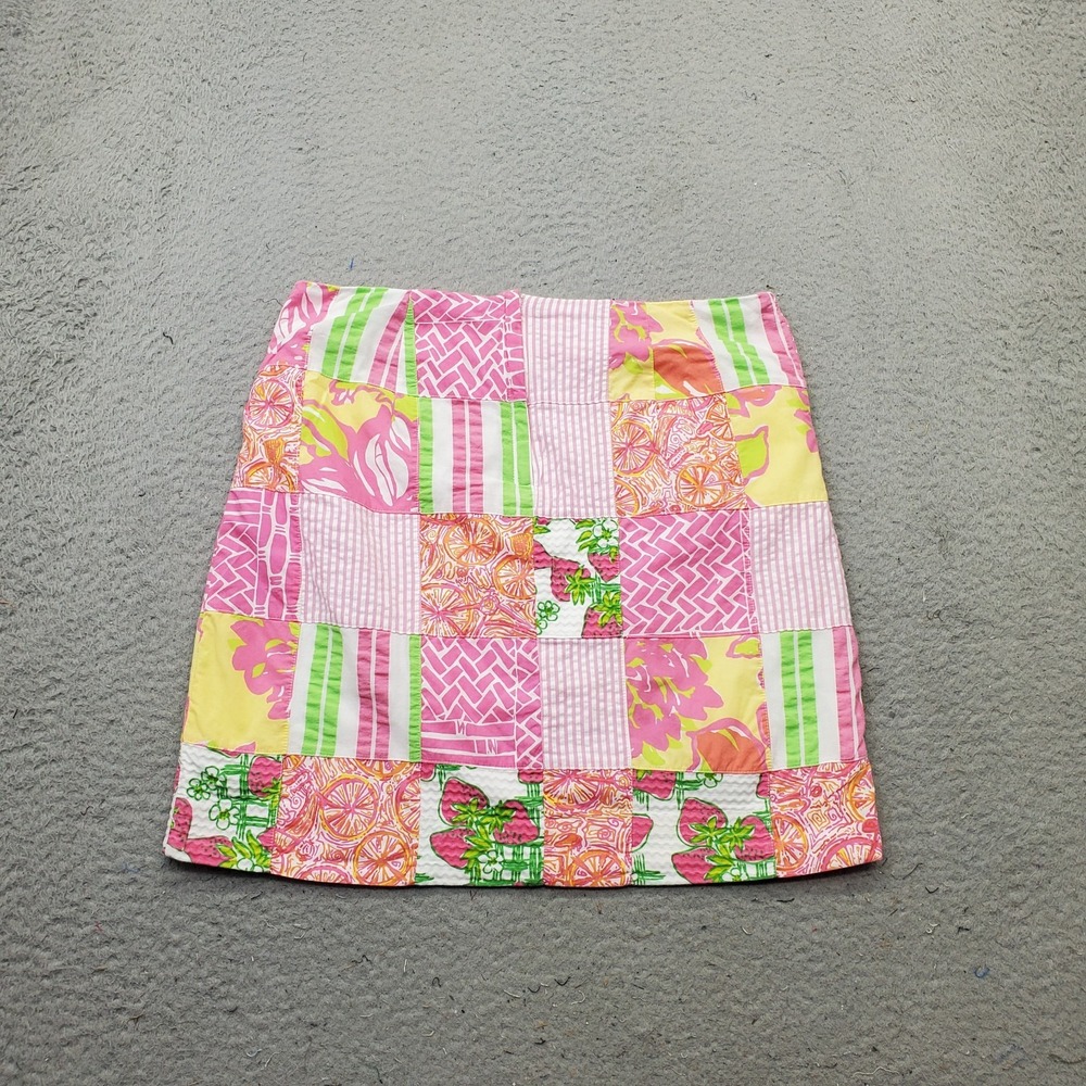 Lilly Pulitzer Karlo Mini Party Skirt Womens 4 Multicolor Geometric Back Zip‎ - Picture 2 of 8